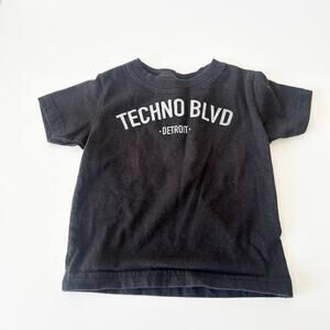 Well Done Kids by Cyperoptix Techno Blvd Graphic Black Short Sleeve Tee 12 M